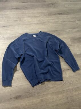 Blank Comfort Colors Men's Navy Blue Crewneck Sweatshirt